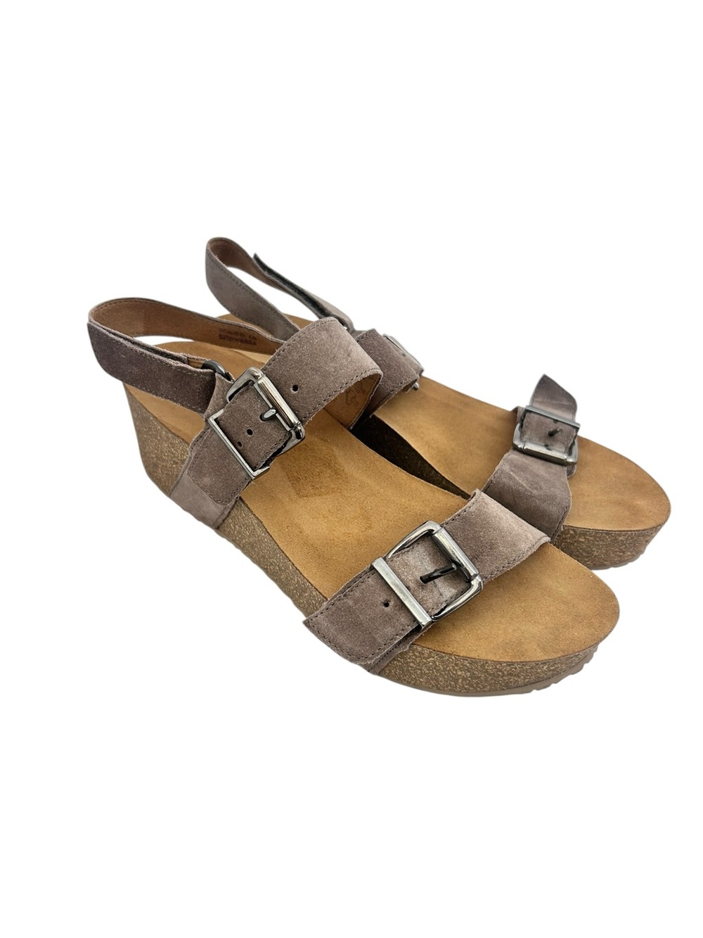 Gabor Torba Comfort Cork Wedge Sandal Buckle Straps Size UK 5.5 US 8 Taupe - Picture 3 of 12